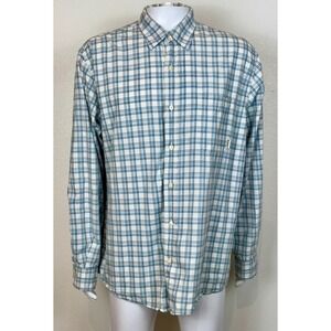 Timberland Men's Long Sleeve Plaid Button Up Shirt Size 2XL Blue Classic Office